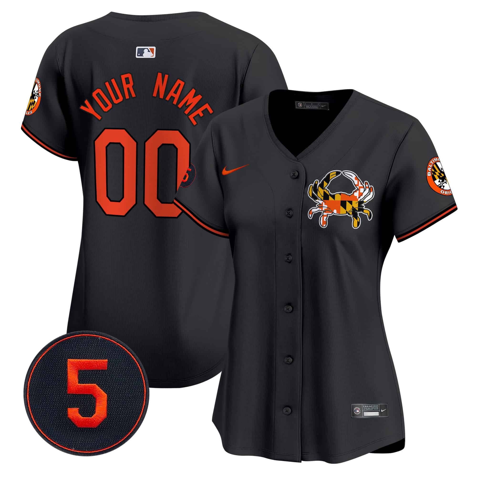 Women Baltimore Orioles Black 2024 Nike Robinson Patch Vapor Premier Limited Custom MLB Jersey style 3